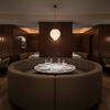 Soper Hole - Brown Upholstered Banquette | Architectural Fabrics