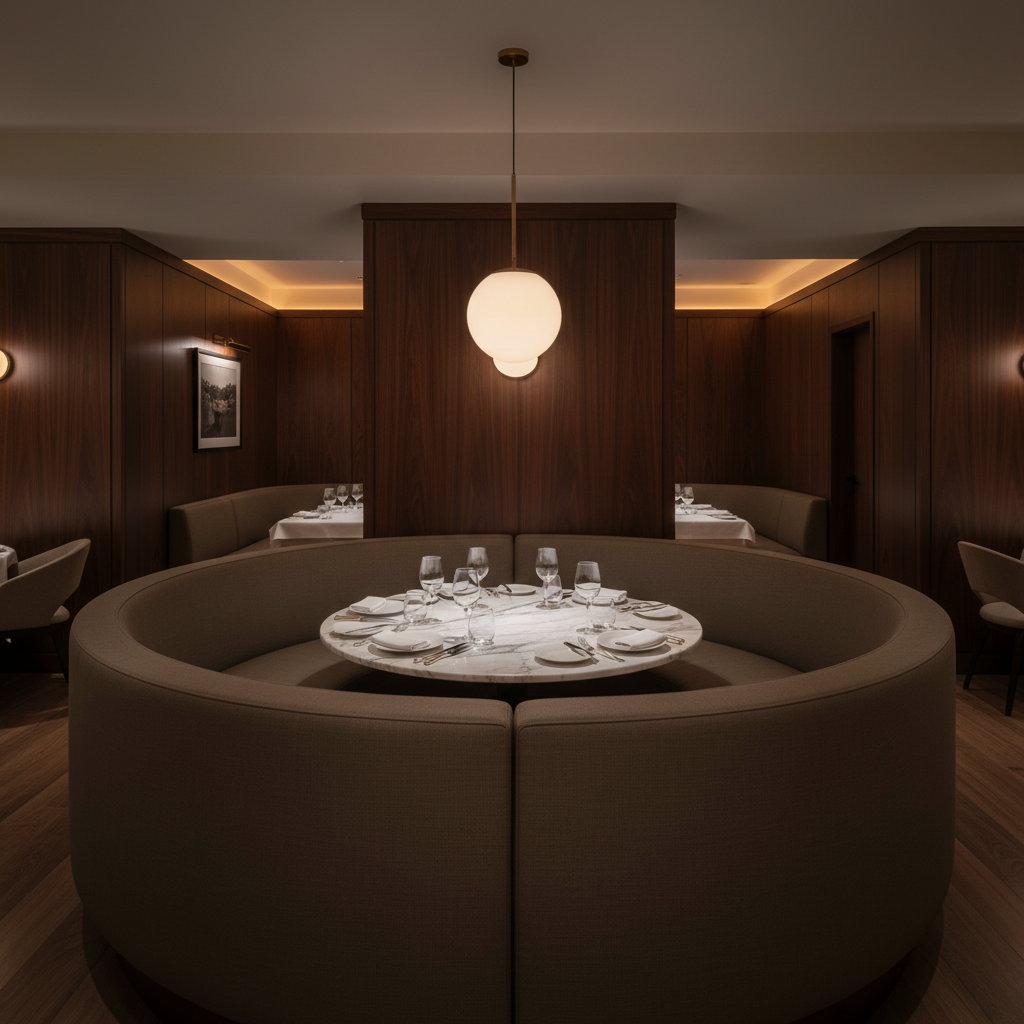 Soper Hole - Brown Upholstered Banquette | Architectural Fabrics
