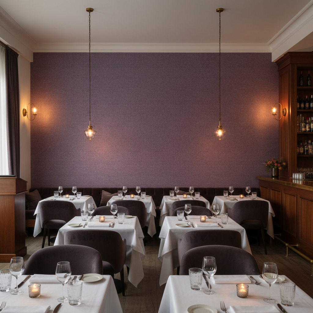 Barnard Type II Vinyl | Hollywood Wallcoverings - Restaurant Dining commercial room setting