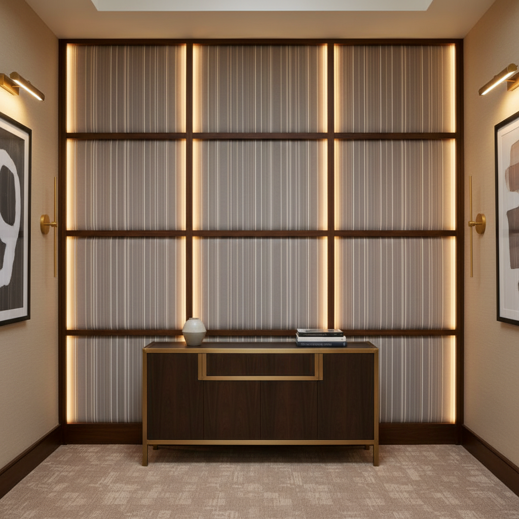 Sandy Point Stripe - Cloud Upholstered Wall Panel | Architectural Fabrics
