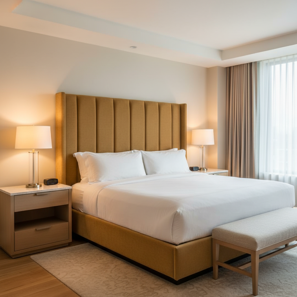 Aire Pebbled - Golden Wheat Breathable Polyurethane Upholstered Headboard | Architectural Fabrics