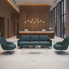 Fine Vertical Texture Deep Teal Upholstered Sofa | Architectural Fabrics
