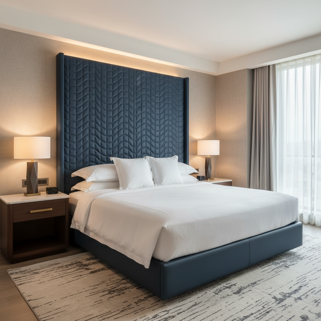 Waterfall Bay - Sapphire Upholstered Headboard | Architectural Fabrics