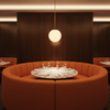 Aarden - Terracotta Silicone Hybrid Upholstered Banquette | Architectural Fabrics