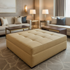 Trade Wind - Cashew Upholstered Ottoman | Architectural Fabrics