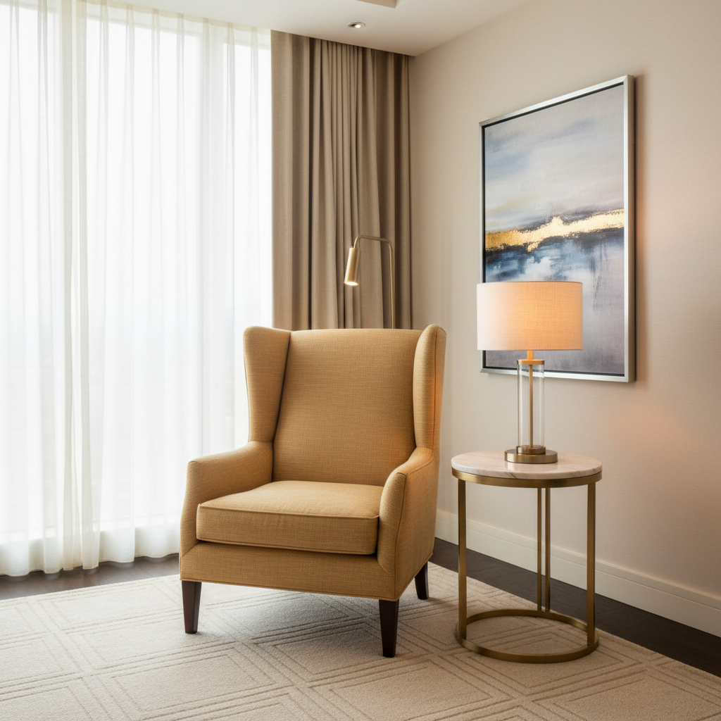 Linen Island - Neutral Upholstered Chair | Architectural Fabrics