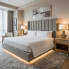 Fine Woven Texture Cool Gray Upholstered Headboard | Architectural Fabrics