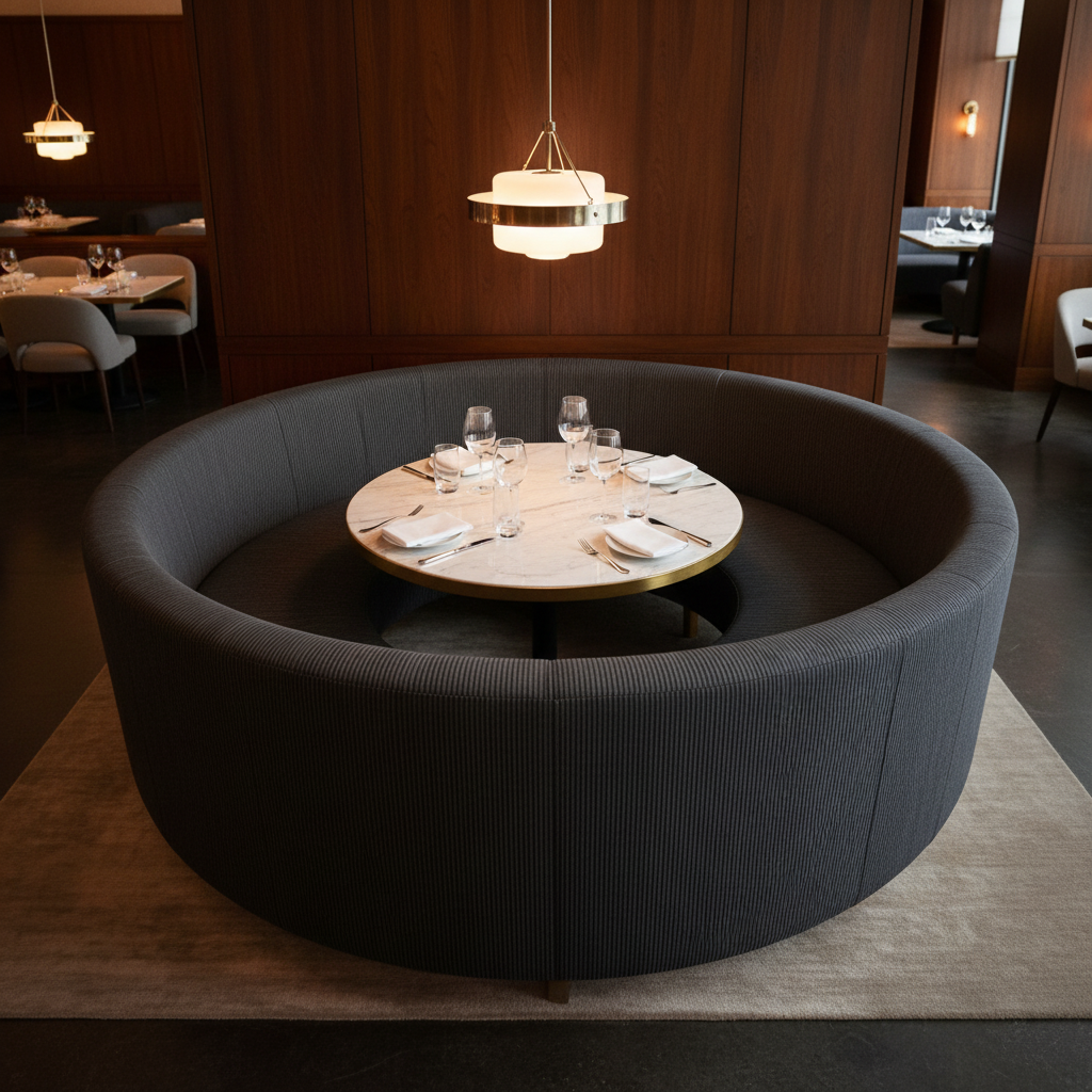 Storm Bay - Black Upholstered Banquette | Architectural Fabrics