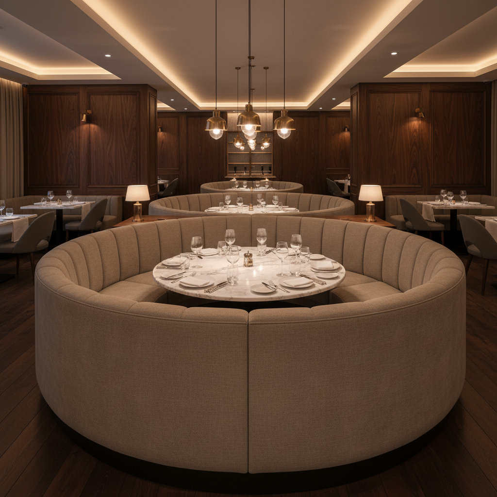 Soper Hole - Bark Upholstered Banquette | Architectural Fabrics
