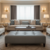 Quintana Bay - Graphite Upholstered Ottoman | Architectural Fabrics