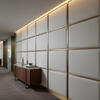 Subtle Pebble Grain Icy Silver Upholstered Wall Panel | Architectural Fabrics