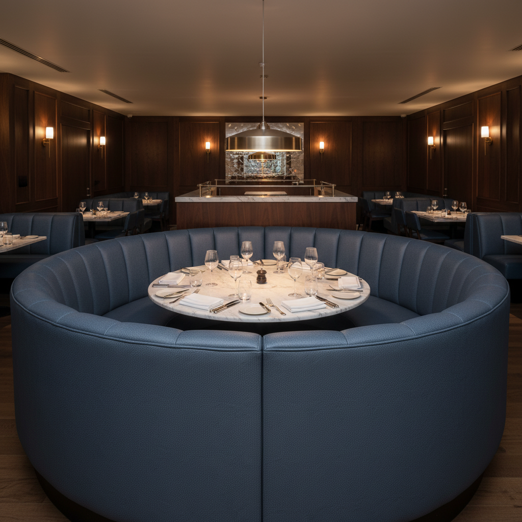 Maya Riviera - Cobalt Upholstered Banquette | Architectural Fabrics
