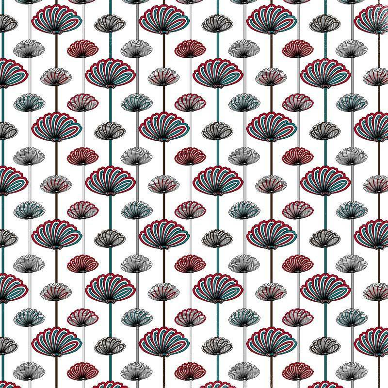 1960's Climbing Scallop Flower - 01 - Pattern Design Lab