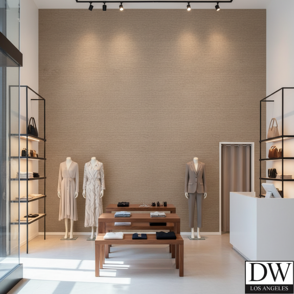 Marseilles Vinyl | Hollywood Wallcoverings - Retail Showroom commercial room setting