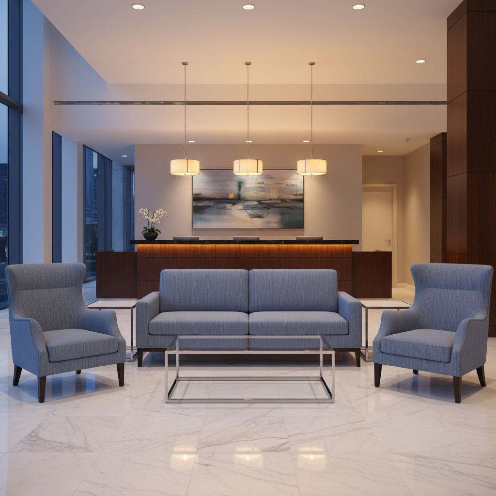 Amalfi - Twilight Blue Indoor/Outdoor Vinyl Upholstered Sofa | Architectural Fabrics