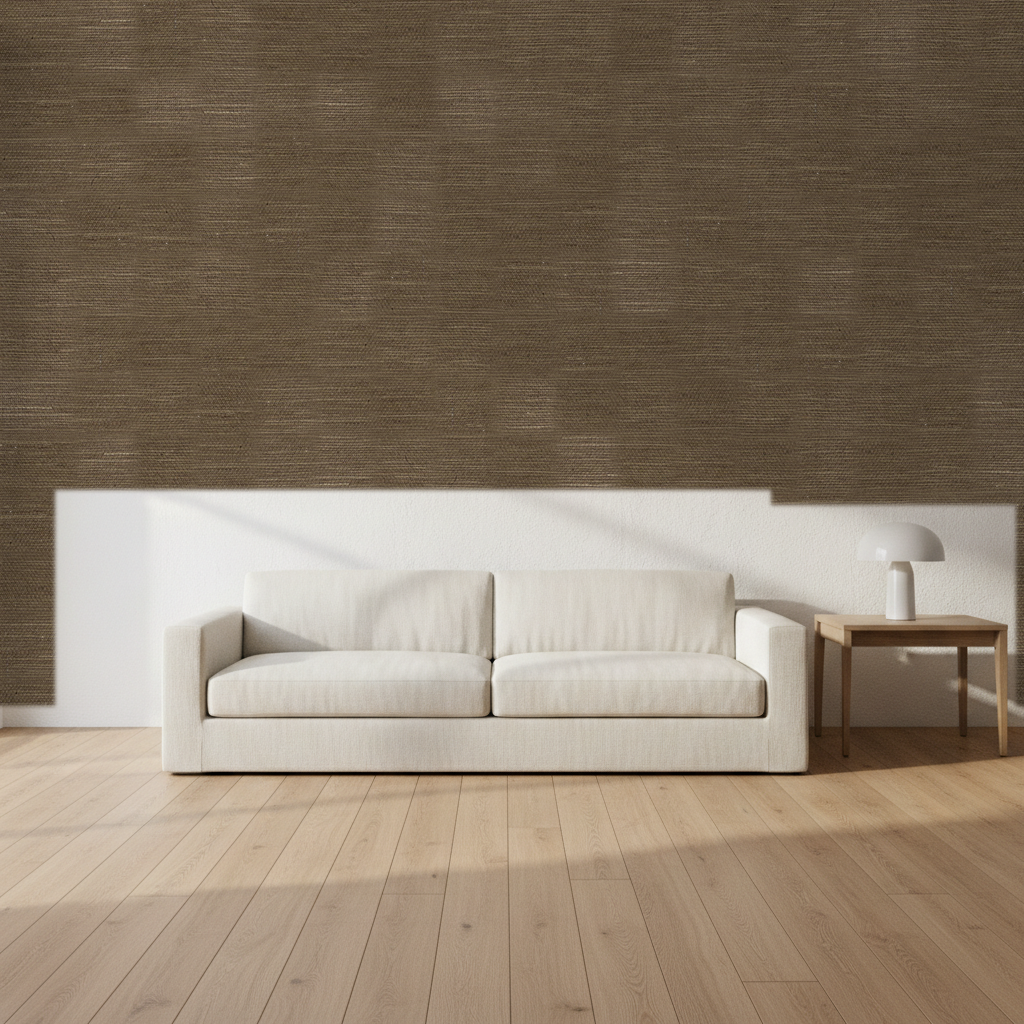 Nantucket Grasscloth Chocolate Wallcovering | Phillipe Romano room setting