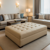 Pinnacle Rock - Cream Upholstered Ottoman | Architectural Fabrics