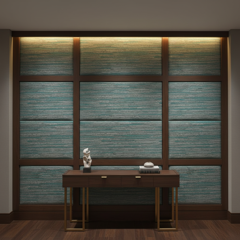 Pigeon Island - Lake Upholstered Wall Panel | Architectural Fabrics