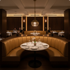 Smooth Pebble Grain Golden Bronze Upholstered Banquette | Architectural Fabrics