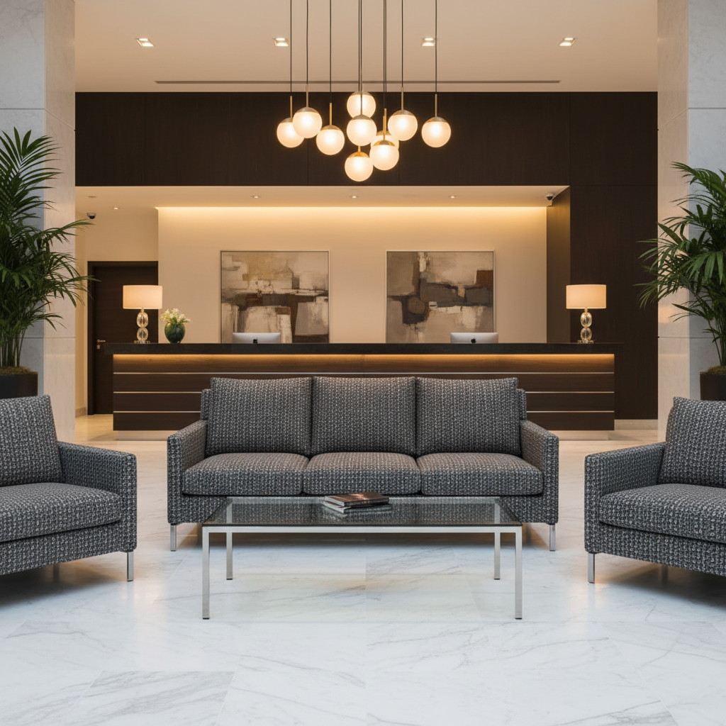 Turks Landing - Nero Upholstered Sofa | Architectural Fabrics
