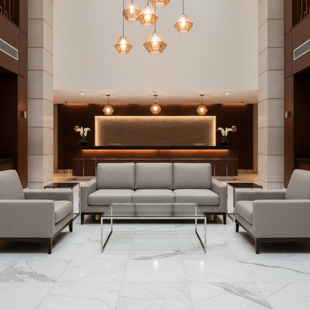 Subtle Textured Solid Misty Gray Upholstered Sofa | Architectural Fabrics