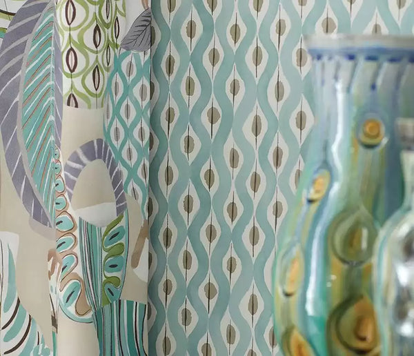 Beau Rivage 01 - Aqua Wallcovering | Nina Campbell