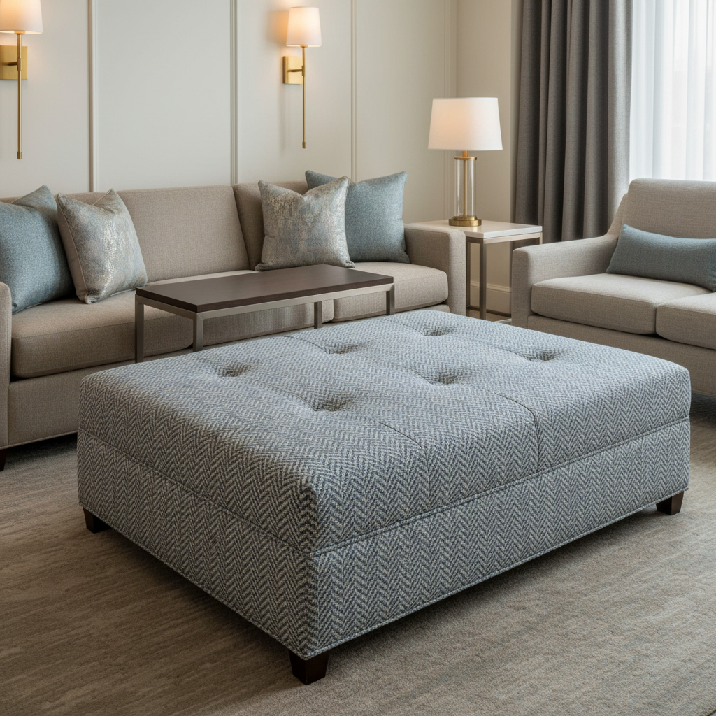Rum Punch - Pier Upholstered Ottoman | Architectural Fabrics