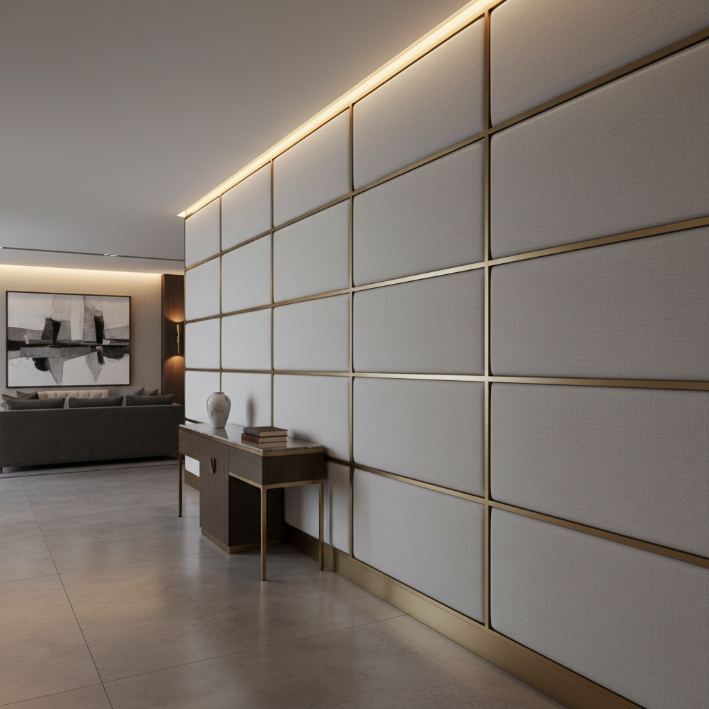 Nassau Gold - Silver Upholstered Wall Panel | Architectural Fabrics