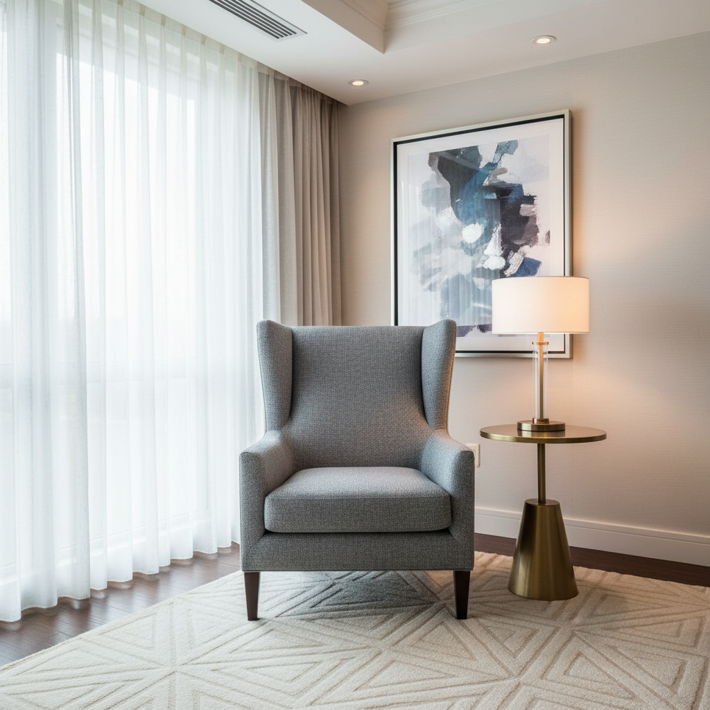 Nassau Gold - Smoke Upholstered Chair | Architectural Fabrics