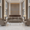Brushed Linen Weave Misty Taupe Upholstered Sofa | Architectural Fabrics