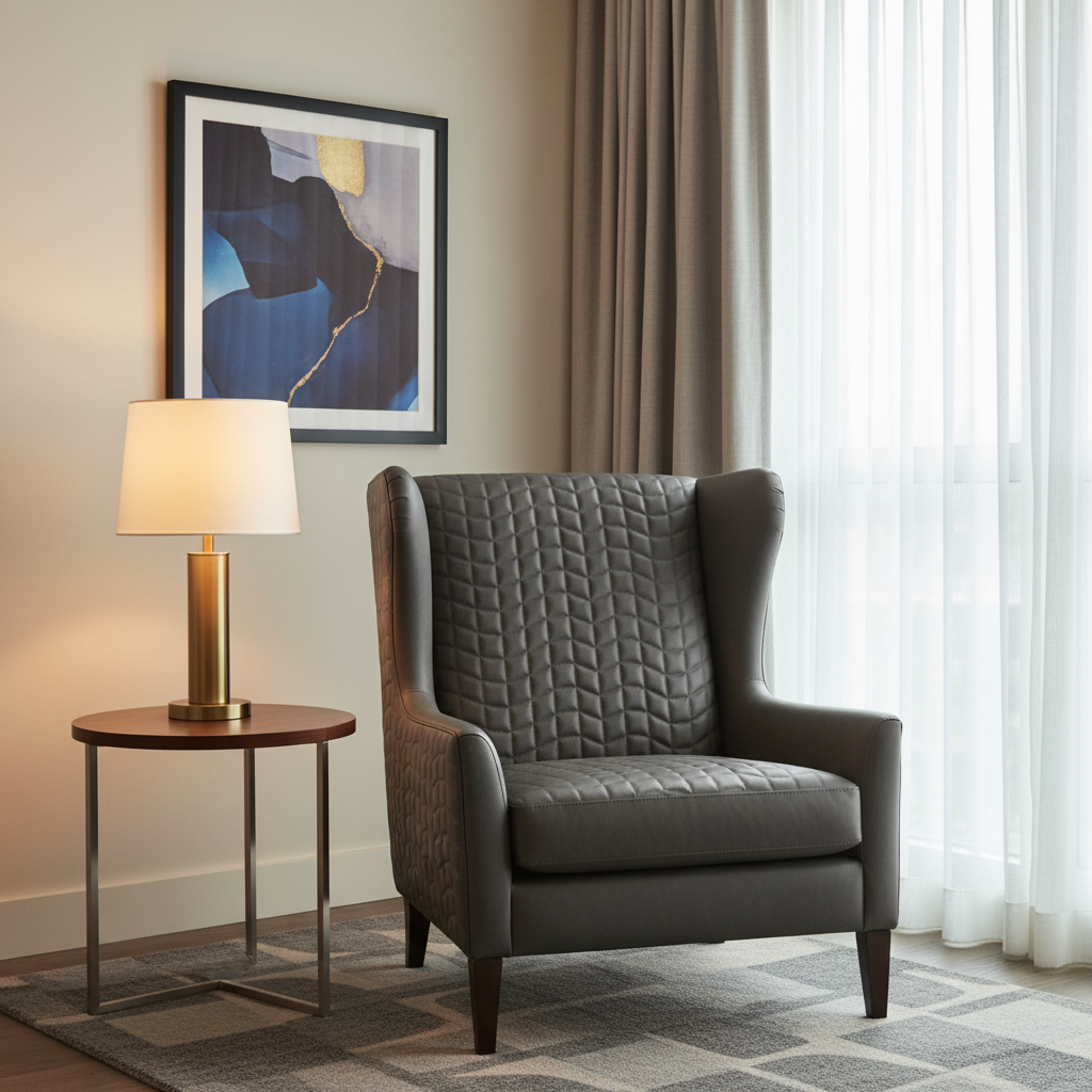 Waterfall Bay - Charcoal Upholstered Chair | Architectural Fabrics