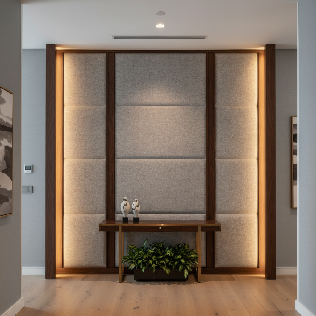 Vivace Reef - Pewter Upholstered Wall Panel | Architectural Fabrics
