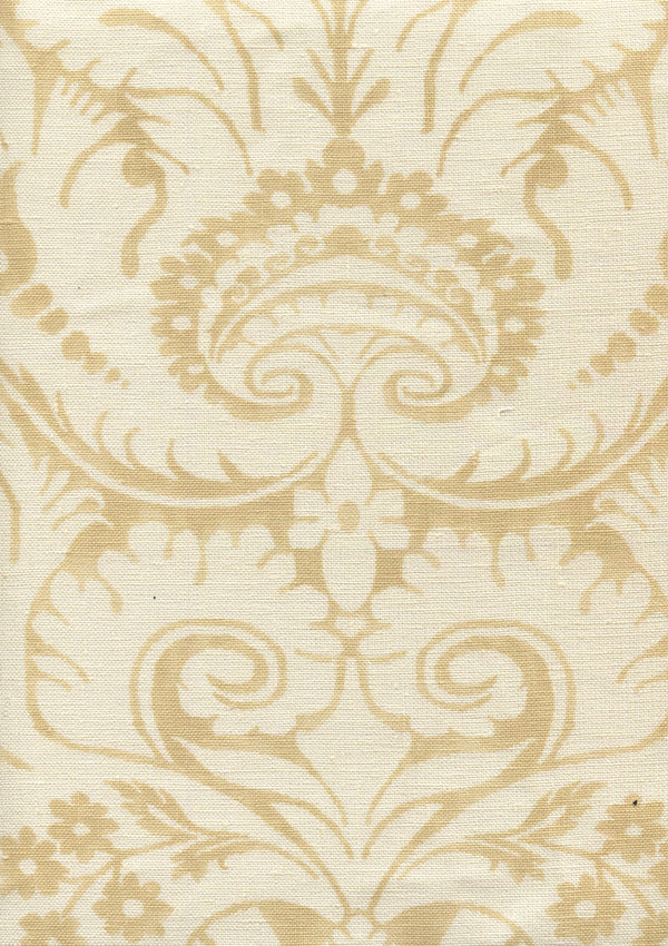 Borghese Background, Beige on Taj Ecru Wallcoverings | Quadrille