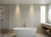 Bella Catania Chenille Fabric Stripe | Phillipe Romano - bathroom room setting