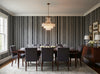 Bella Catania Chenille Fabric Stripe | Phillipe Romano - dining room room setting