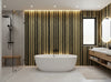 Bella Catania Chenille Fabric Stripe | Phillipe Romano - bathroom room setting