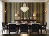 Bella Catania Chenille Fabric Stripe | Phillipe Romano - dining room room setting