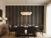 Bella Catania Chenille Fabric Stripe | Phillipe Romano - dining room room setting