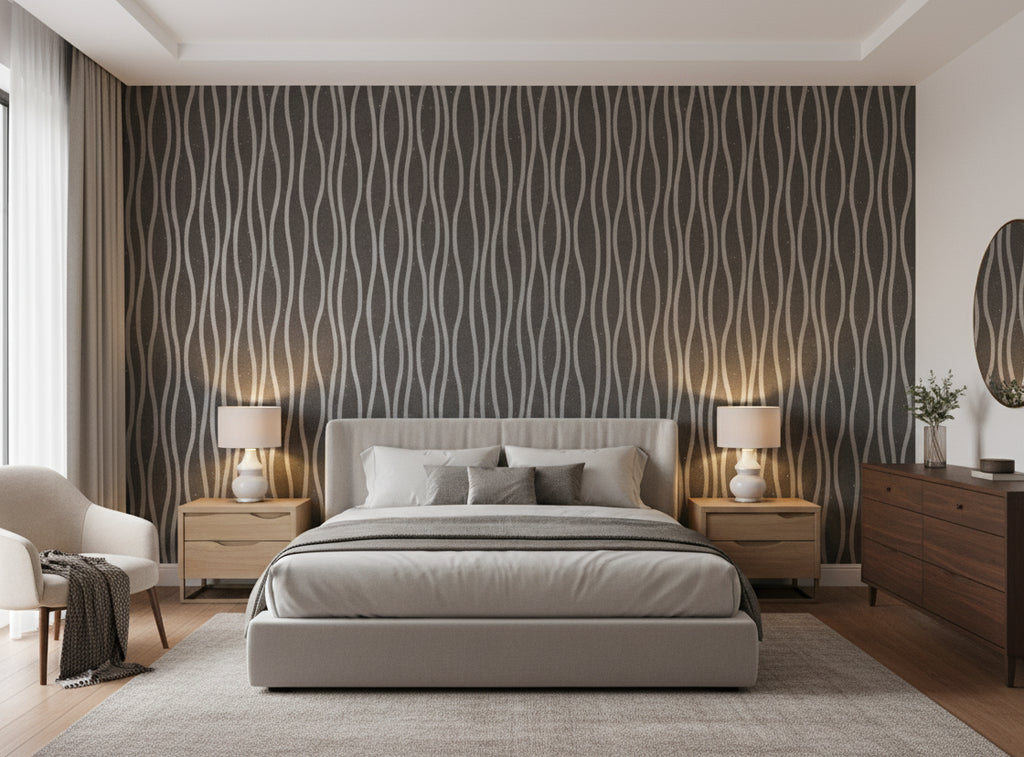 Bella Emilia Wavy Modern Mica | Phillipe Romano - bedroom room setting