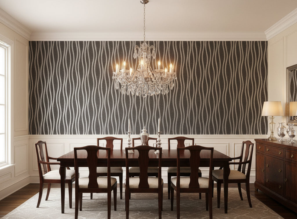 Bella Emilia Wavy Modern Mica | Phillipe Romano - dining room room setting