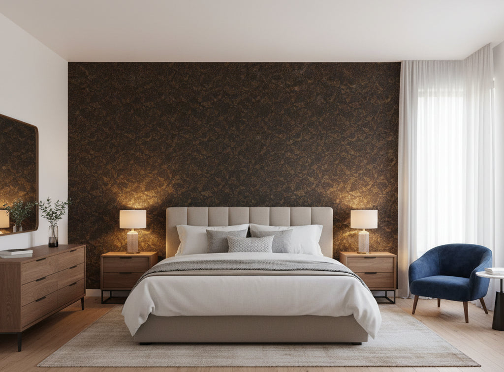 Bella Genoa Cork Print | Phillipe Romano - bedroom room setting