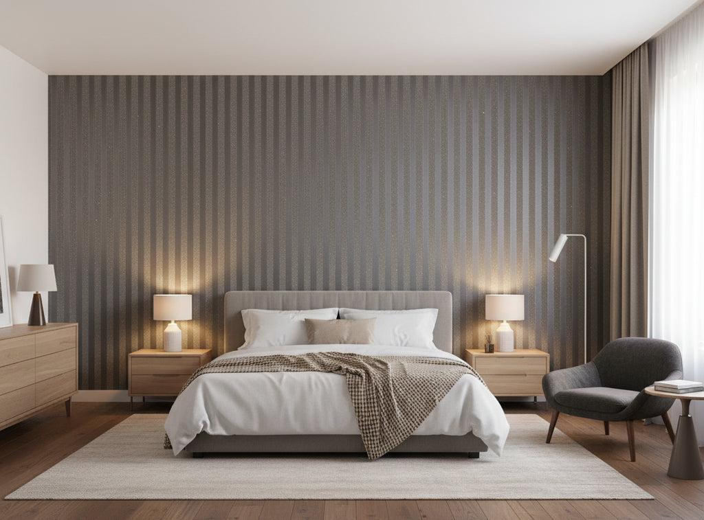 Bella Monza Modern Stripe - bedroom room setting