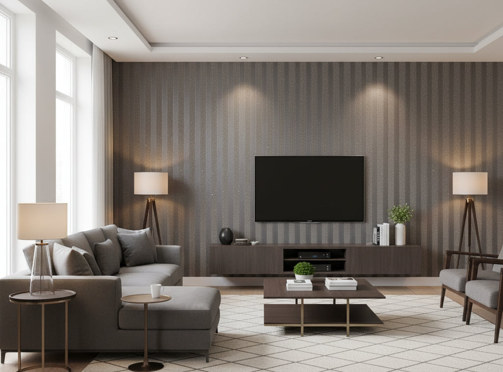 Bella Monza Modern Stripe - living room room setting