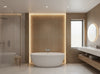 Bella Napoli Modern Lattice Mica | Phillipe Romano - bathroom room setting