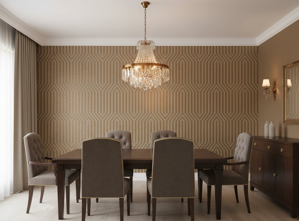 Bella Napoli Modern Lattice Mica | Phillipe Romano - dining room room setting