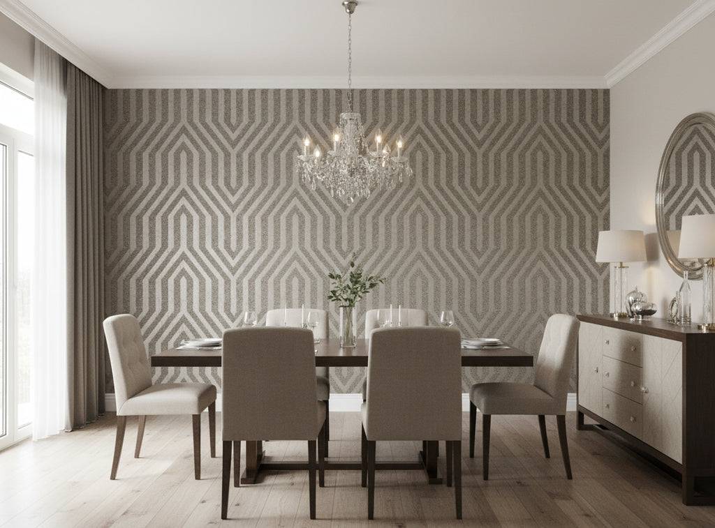 Bella Napoli Modern Lattice Mica | Phillipe Romano - dining room room setting