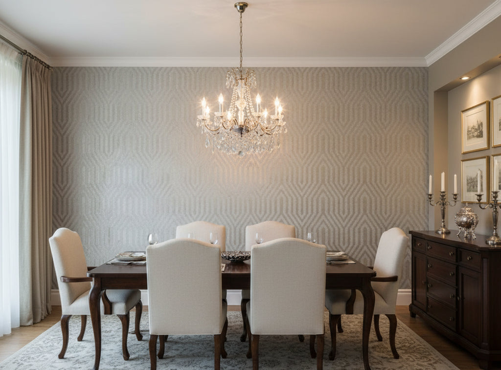 Bella Napoli Modern Lattice Mica | Phillipe Romano - dining room room setting