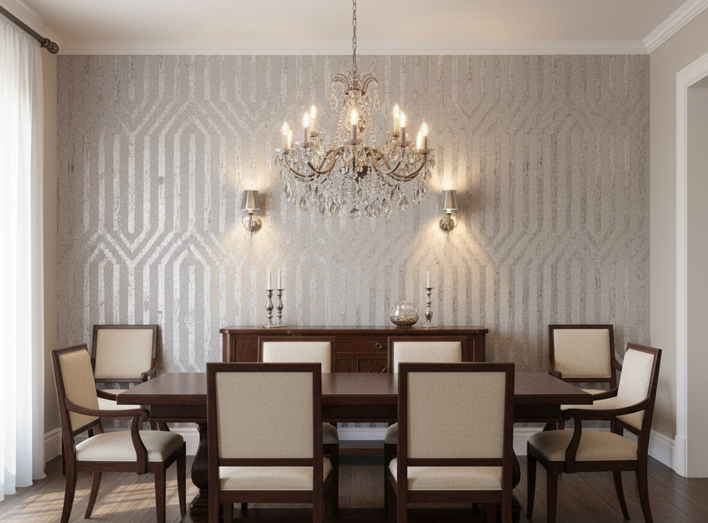 Bella Napoli Modern Lattice Mica | Phillipe Romano - dining room room setting