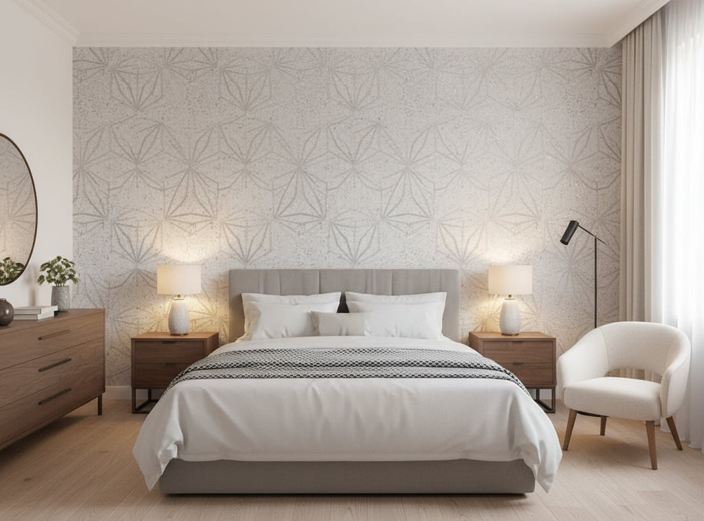 Bella Parma Modern Metal Cork Print | Phillipe Romano - bedroom room setting
