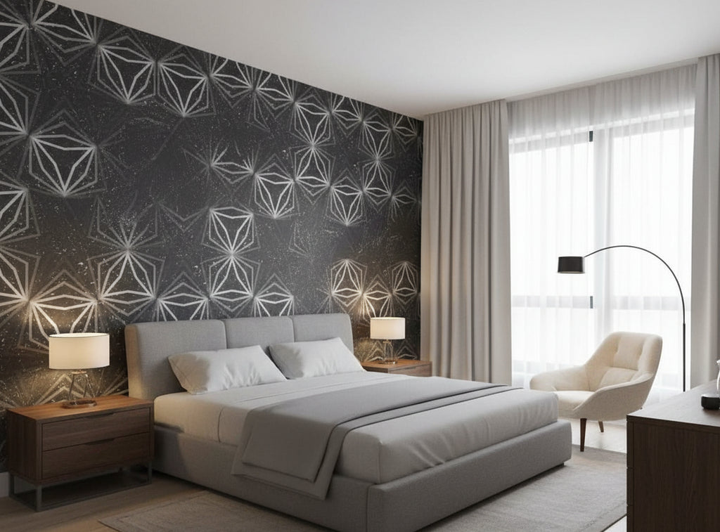 Bella Parma Modern Metal Cork Print | Phillipe Romano - bedroom room setting